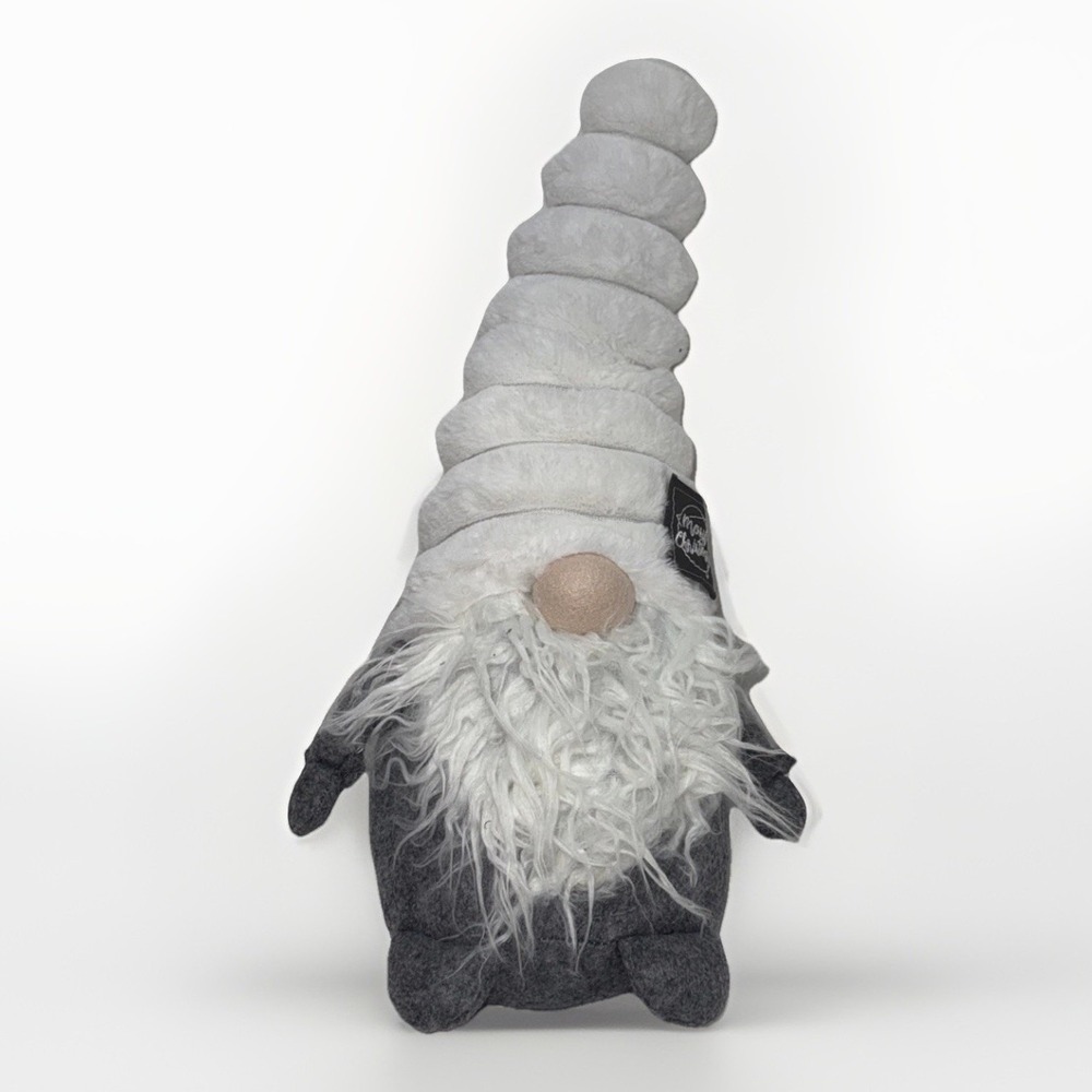 20 Inch Grey And White Winter Gnome Merry Christmas
